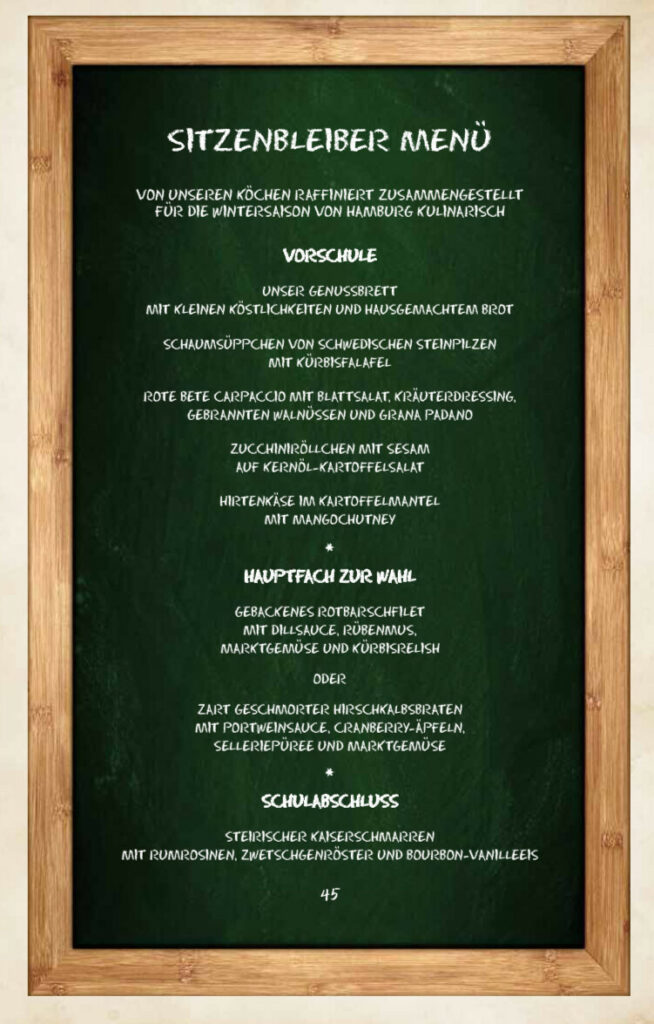 Restaurant Klassenzimmer Speisekarte Restaurant Klassenzimmer Speisekarte