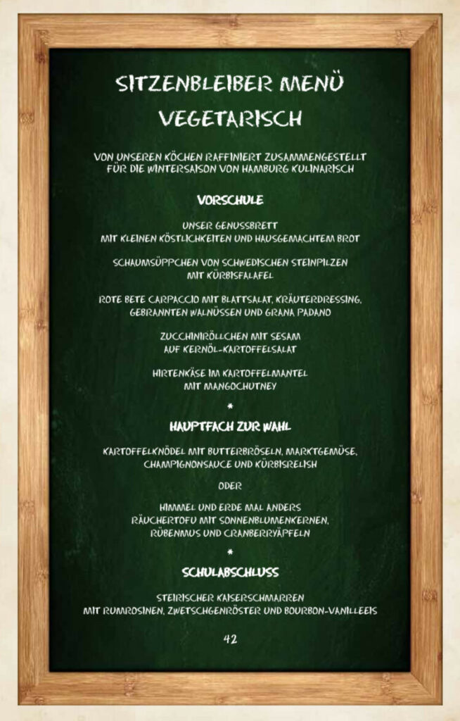 Restaurant Klassenzimmer Speisekarte Restaurant Klassenzimmer Speisekarte