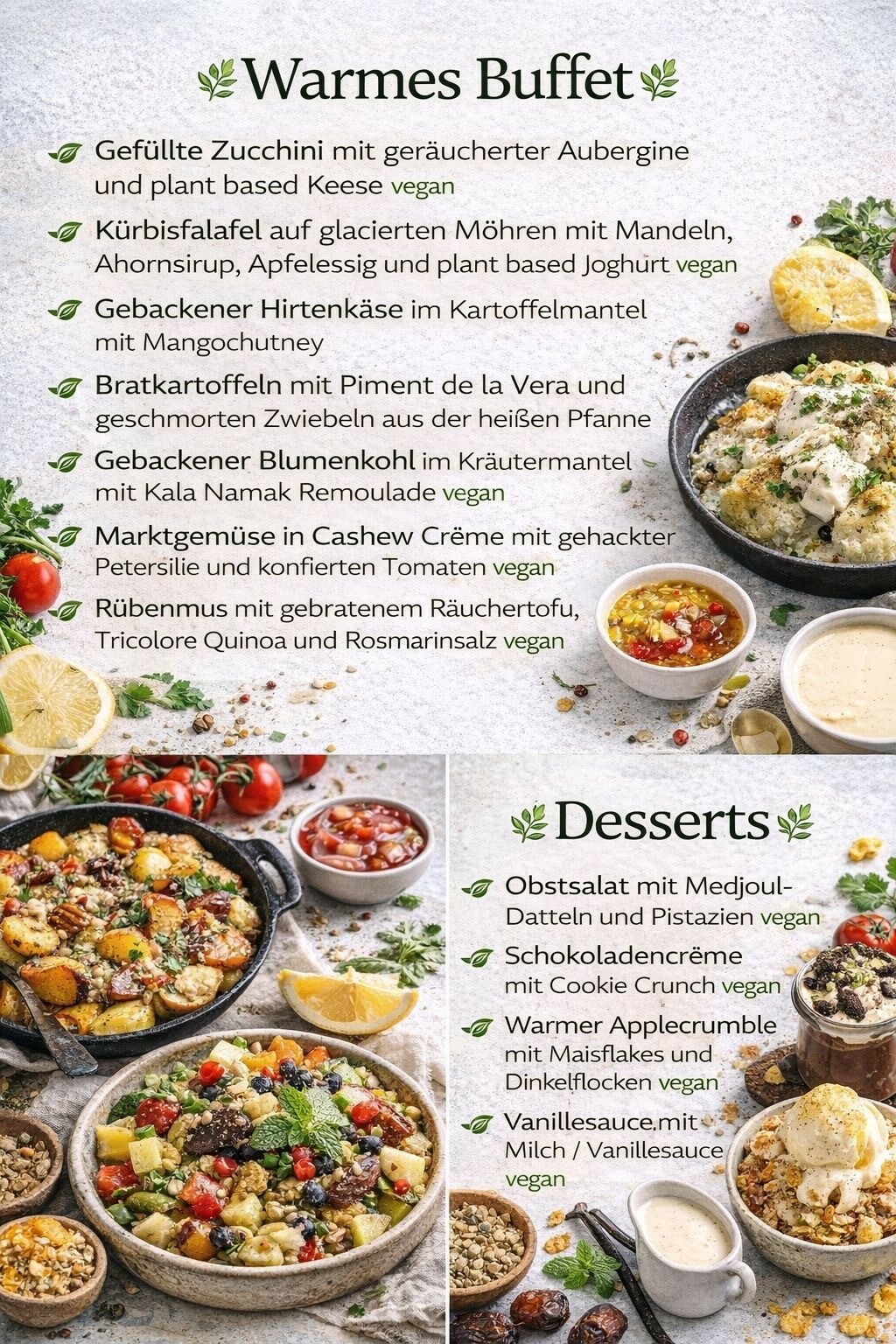 Restaurant Klassenzimmer Unser Veggie-Schlemmer-Buffet jeden Donnerstag  