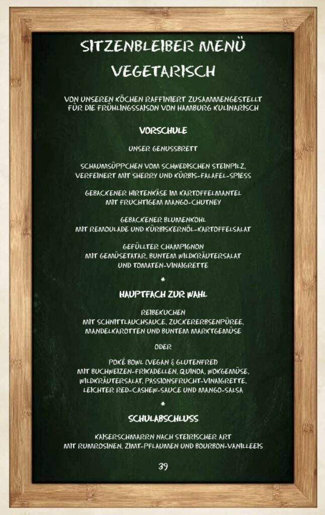 Restaurant Klassenzimmer Speisekarte Restaurant Klassenzimmer Speisekarte