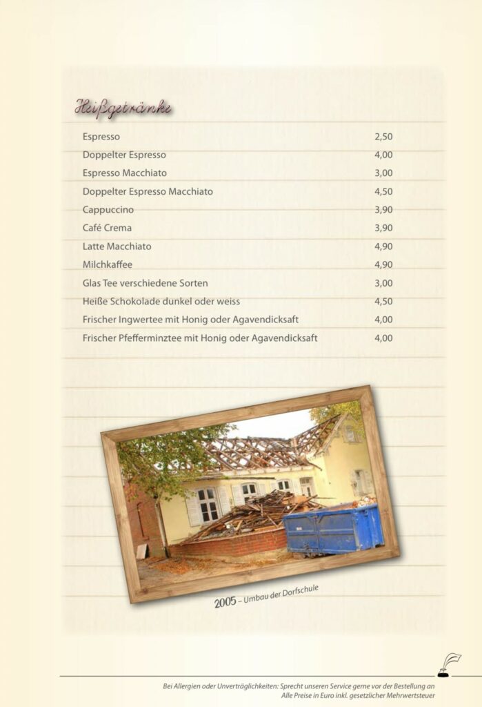 Restaurant Klassenzimmer Speisekarte Restaurant Klassenzimmer Speisekarte